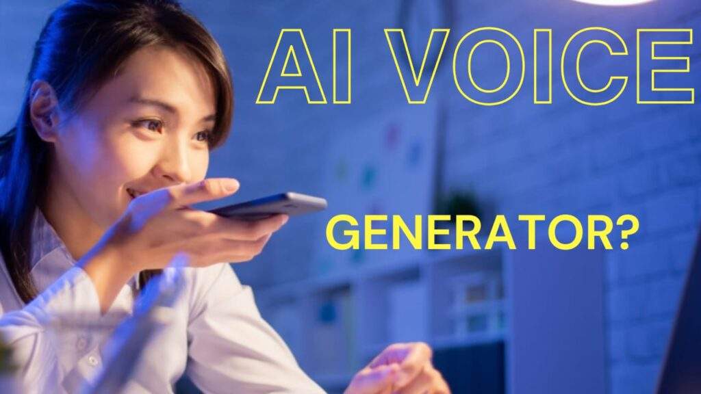 A girl hears to Ai voice generator celebrity on her mobile