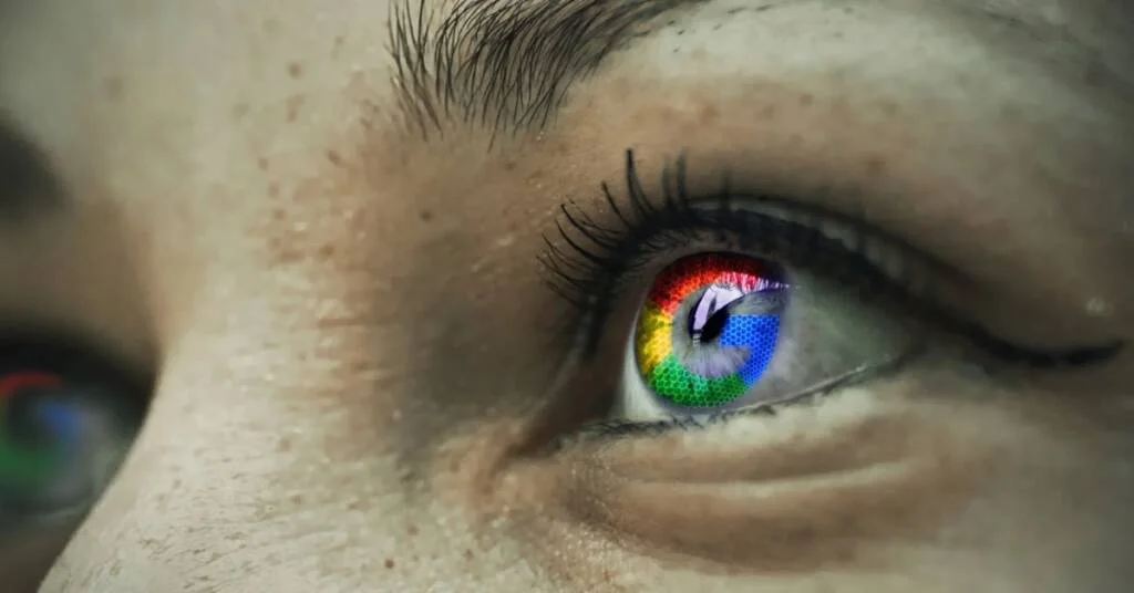 Human eye Coloured, showcasing the Google New AI Tool Vlogger AI.